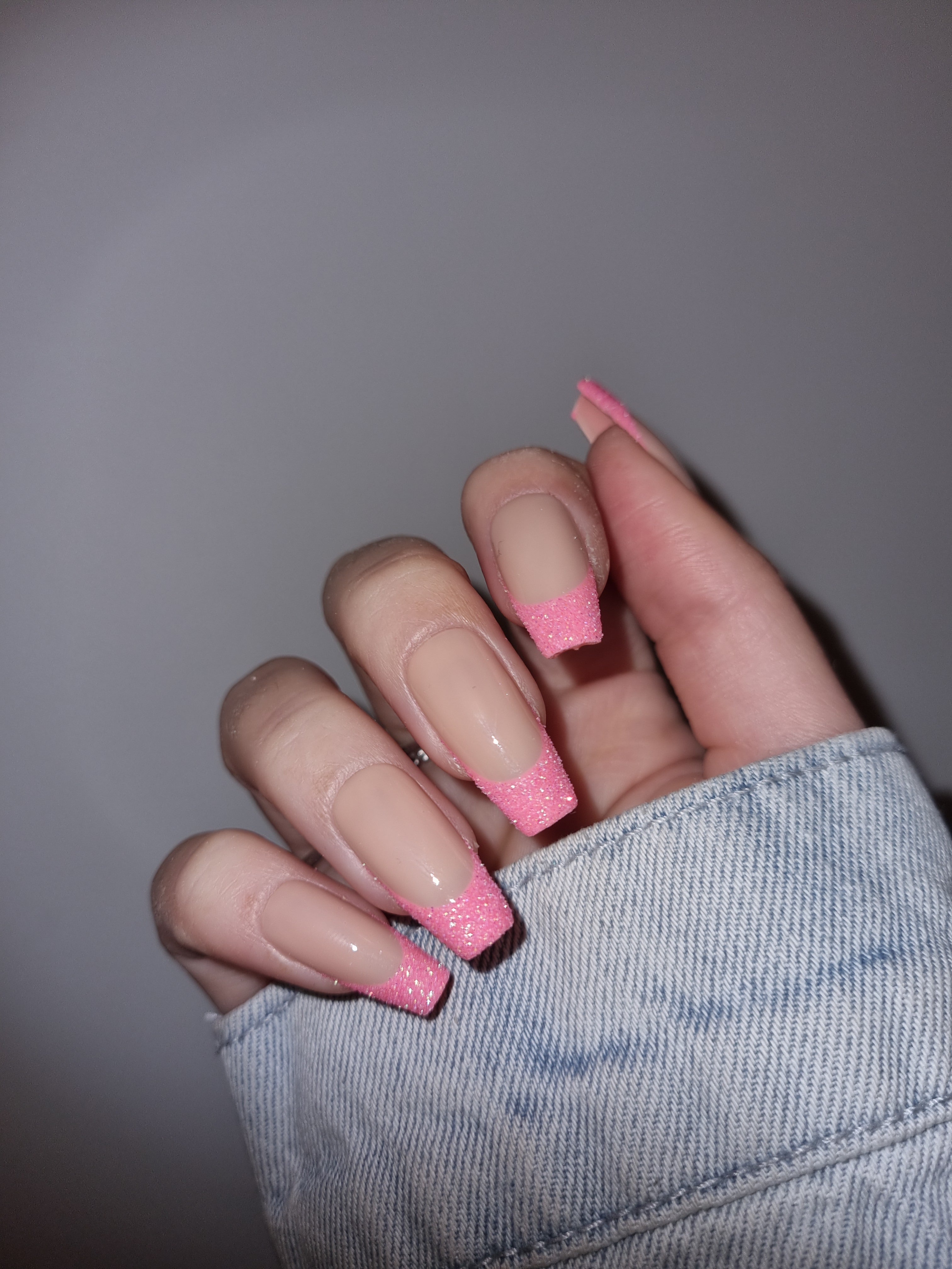 Pink Glitter French
